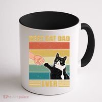 Fathers Day Cat Dad Funny Best Cat Dad Ever Gift Coffee Mug thumb 1