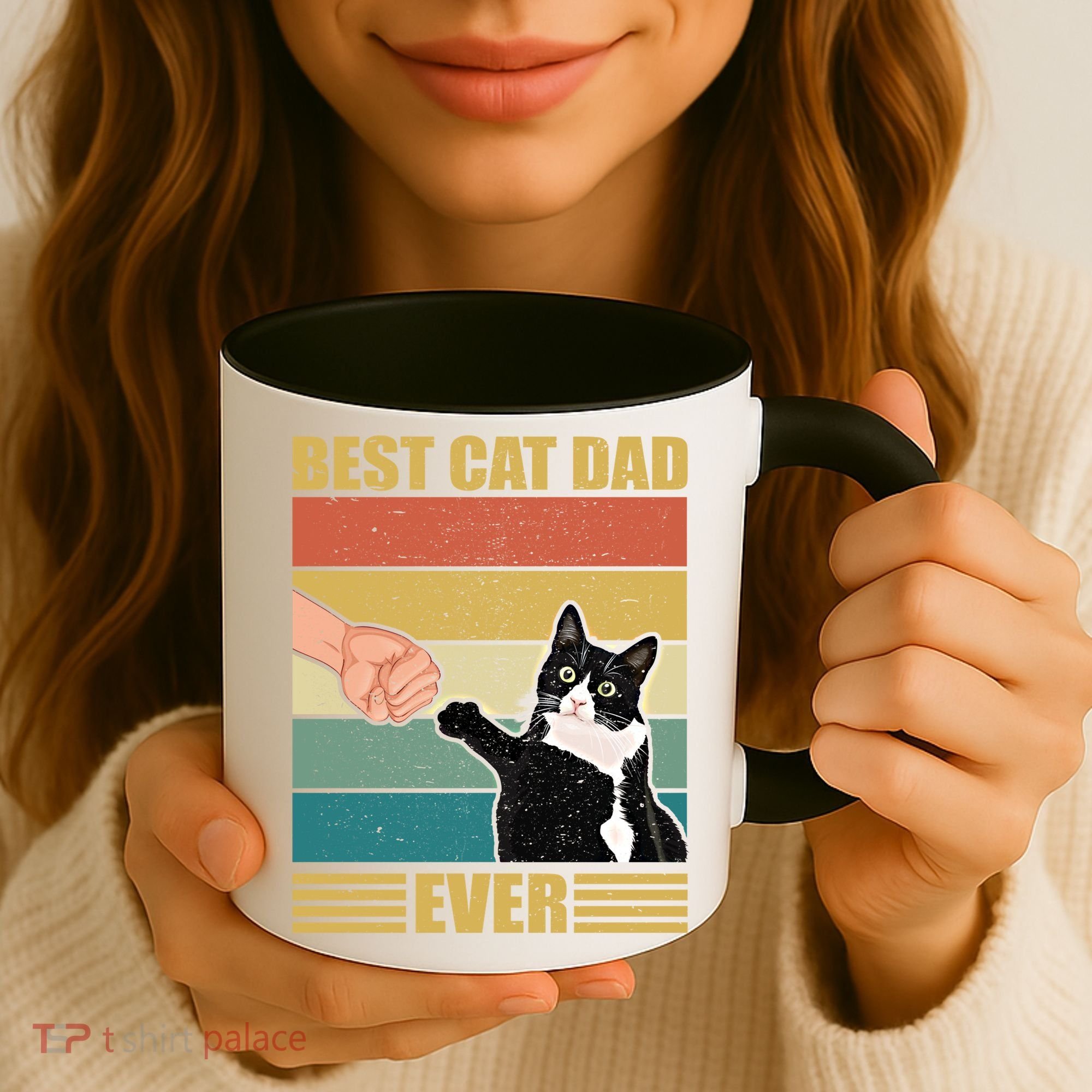 Fathers Day Cat Dad Funny Best Cat Dad Ever Gift Coffee Mug