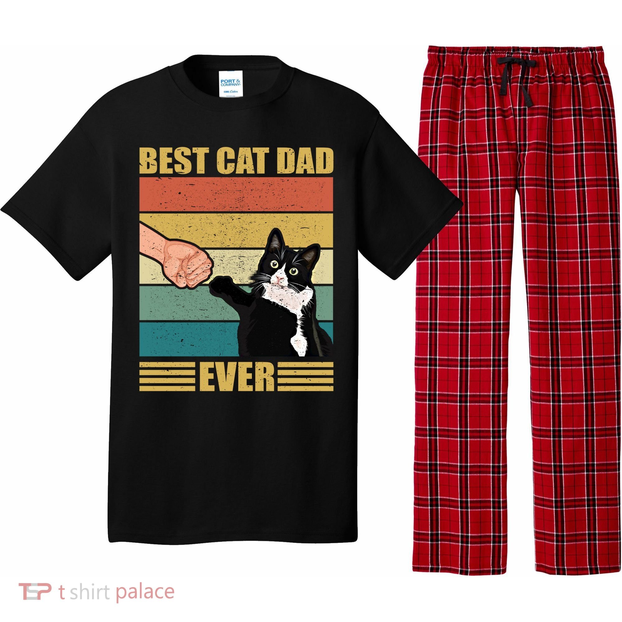 Fathers Day Cat Dad Funny Best Cat Dad Ever Gift Pajama Set