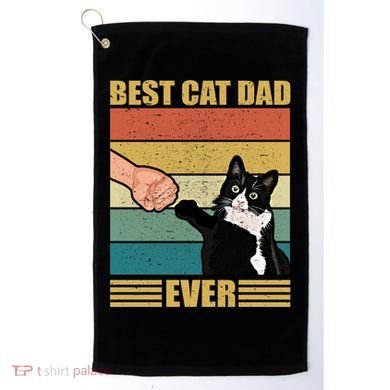 Fathers Day Cat Dad Funny Best Cat Dad Ever Gift Golf Towel