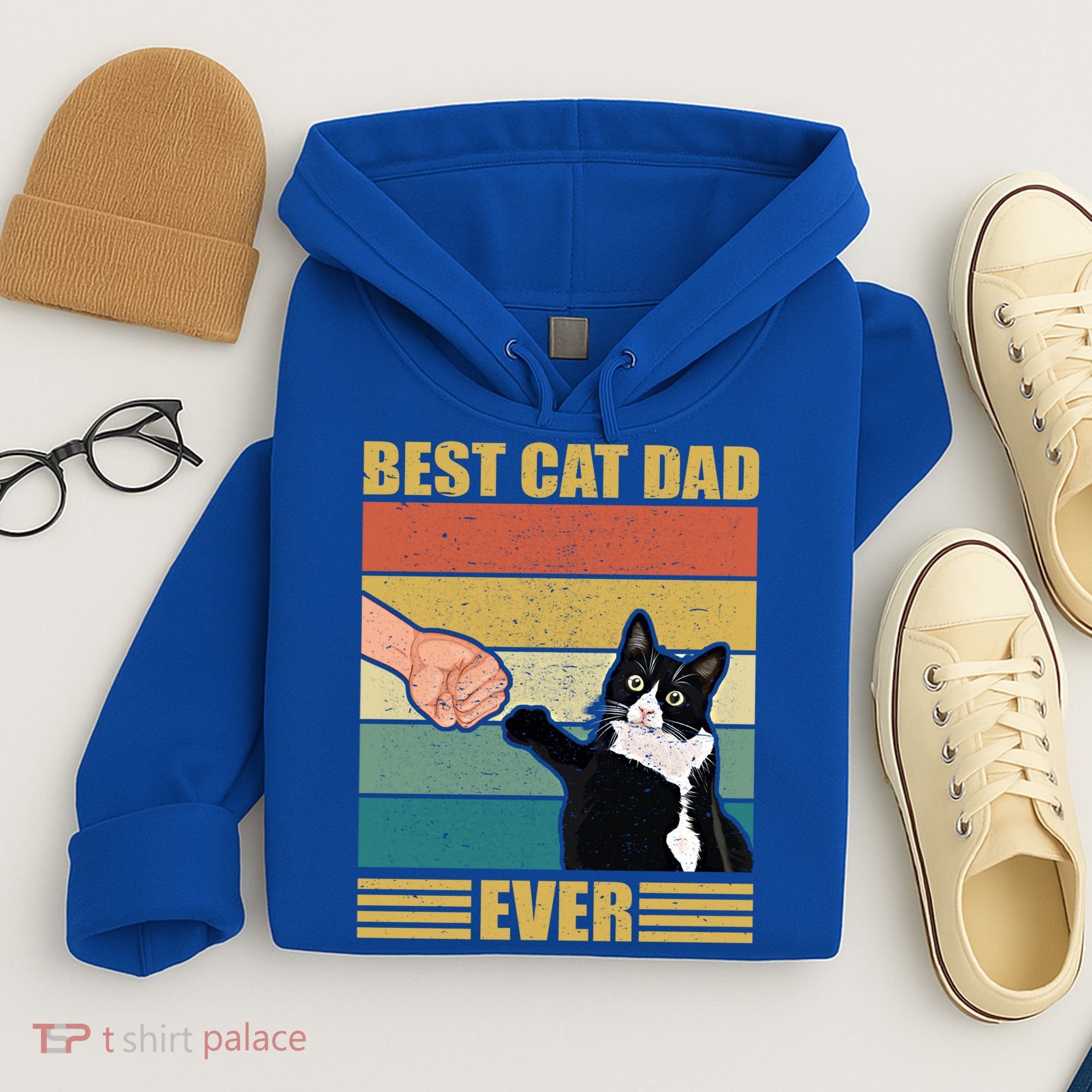 Fathers Day Cat Dad Funny Best Cat Dad Ever Gift Hoodie