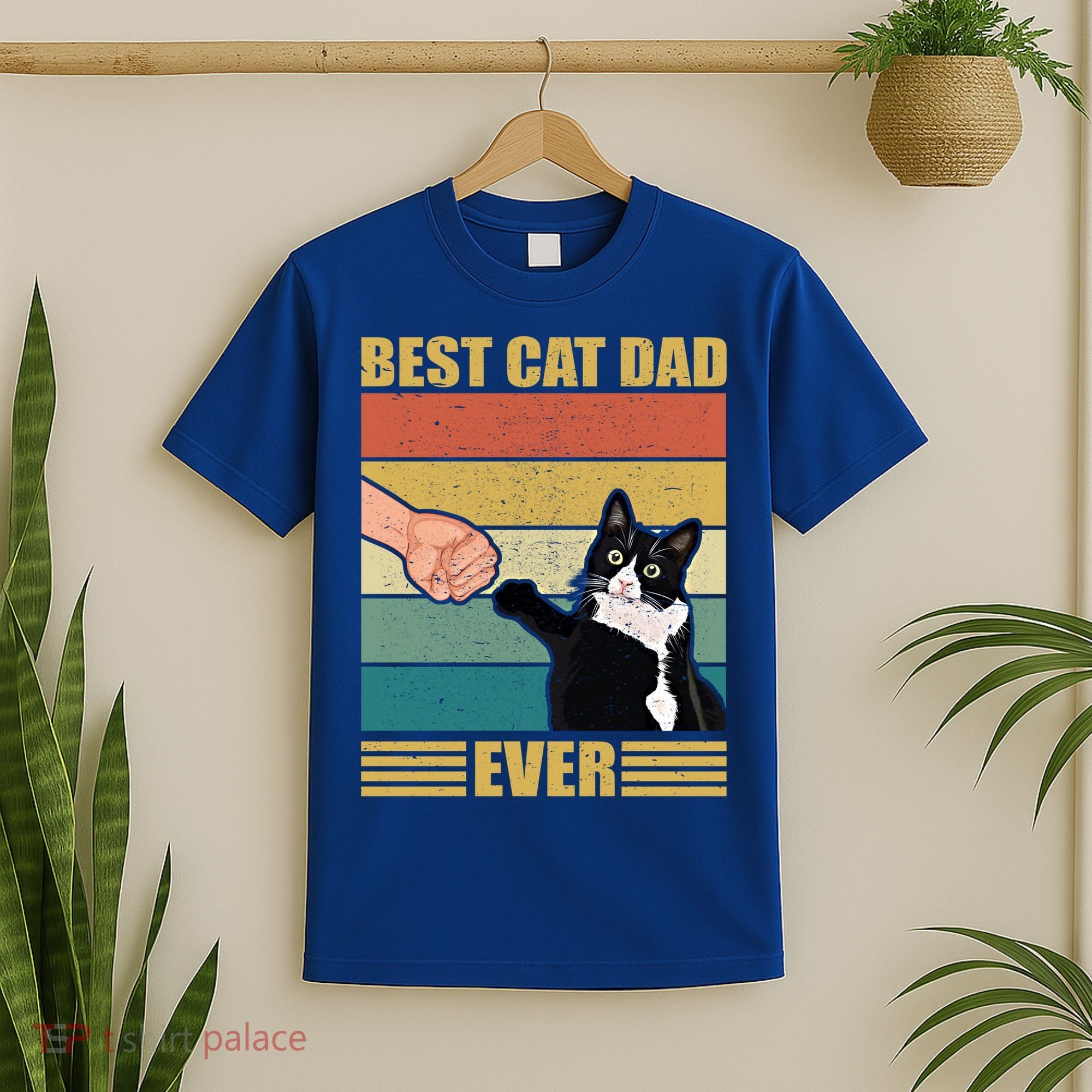 Fathers Day Cat Dad Funny Best Cat Dad Ever Gift T-Shirt