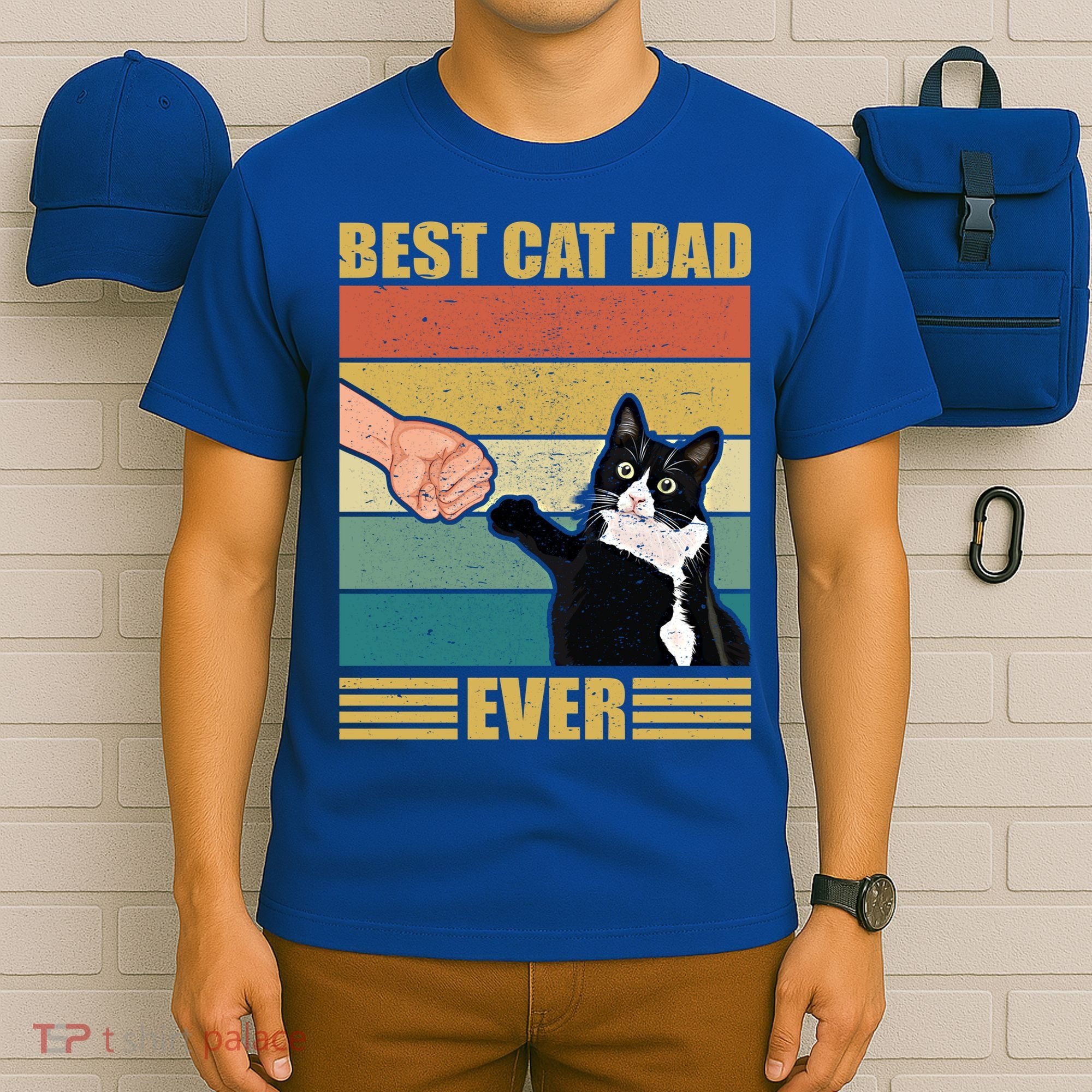Fathers Day Cat Dad Funny Best Cat Dad Ever Gift T-Shirt