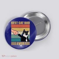 Fathers Day Cat Dad Funny Best Cat Dad Ever Gift Button thumb 0