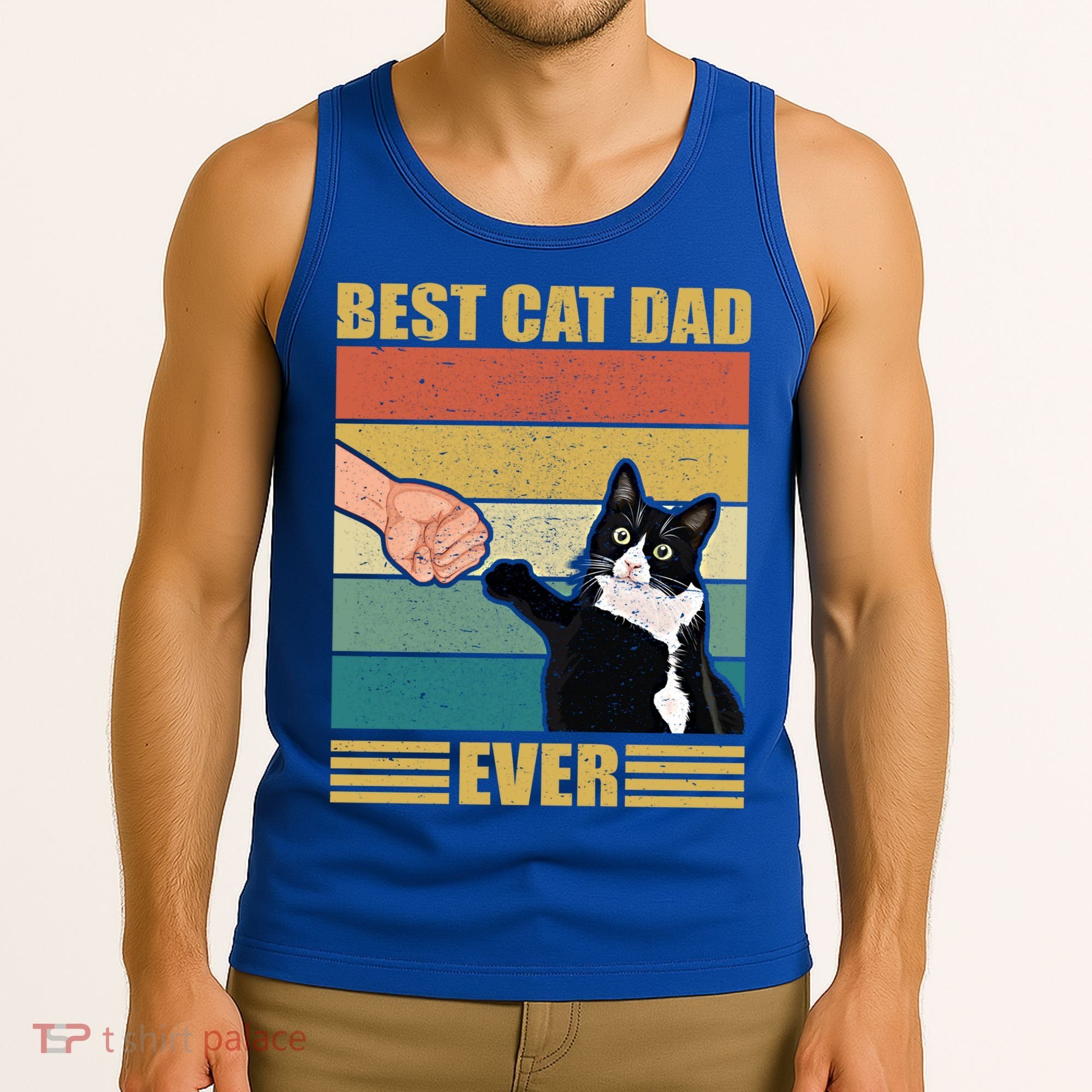 Fathers Day Cat Dad Funny Best Cat Dad Ever Gift Tank Top
