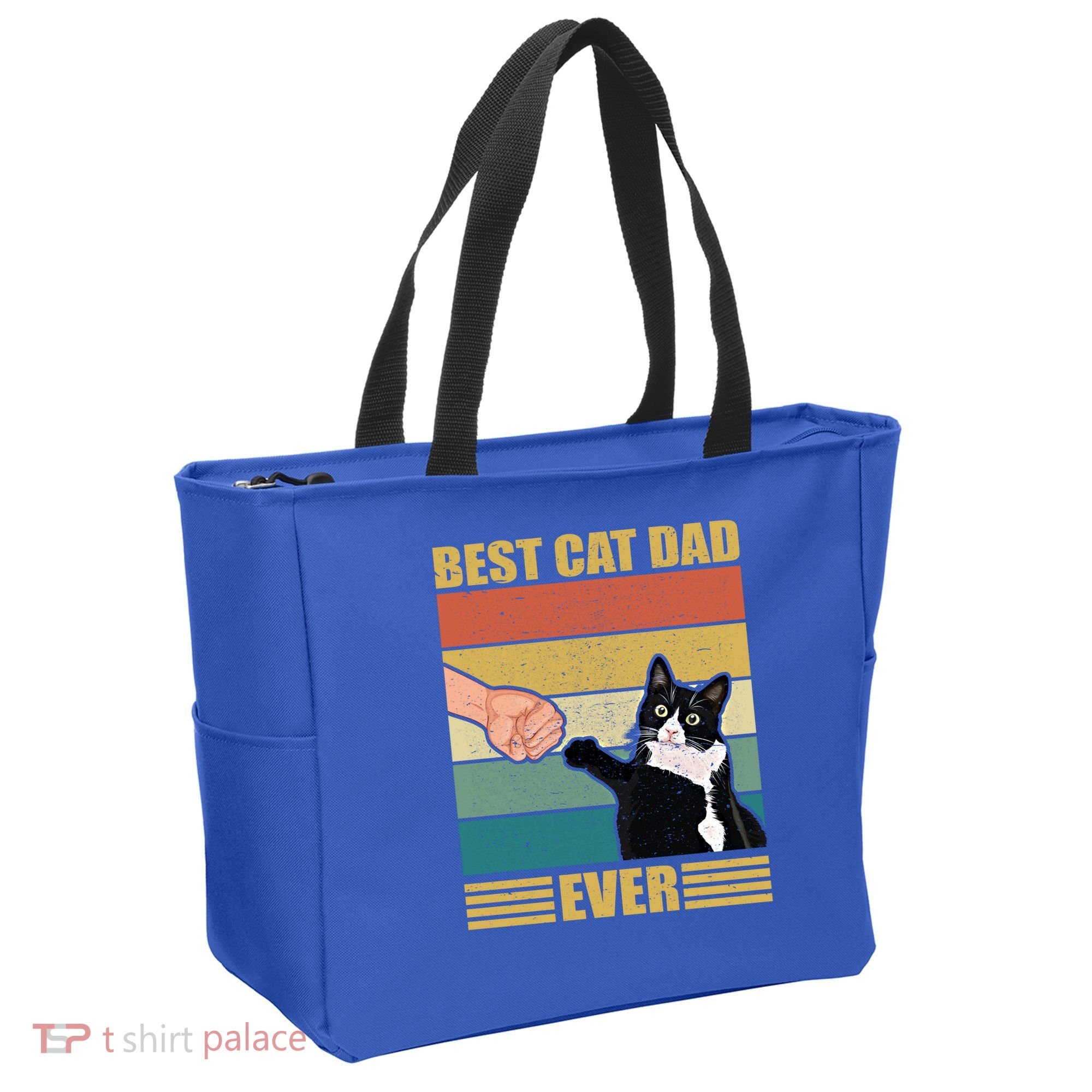 Fathers Day Cat Dad Funny Best Cat Dad Ever Gift Tote Bag