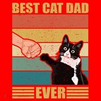Fathers Day Cat Dad Funny Best Cat Dad Ever Gift Santa Hat thumb 1