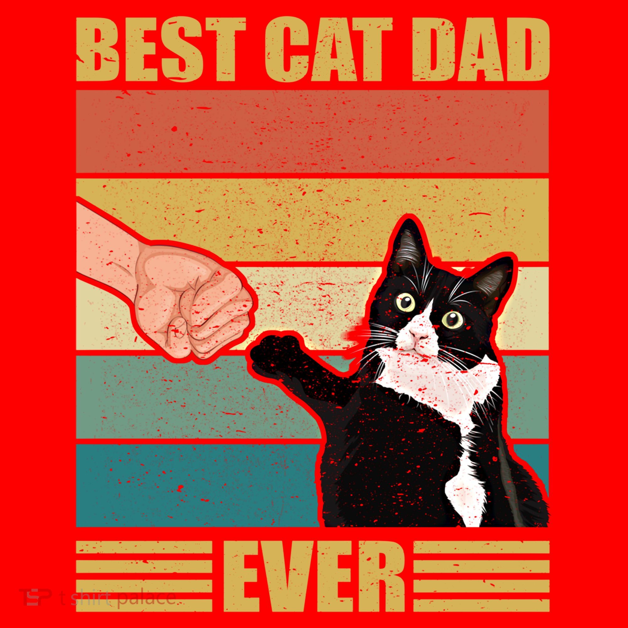 Fathers Day Cat Dad Funny Best Cat Dad Ever Gift Santa Hat