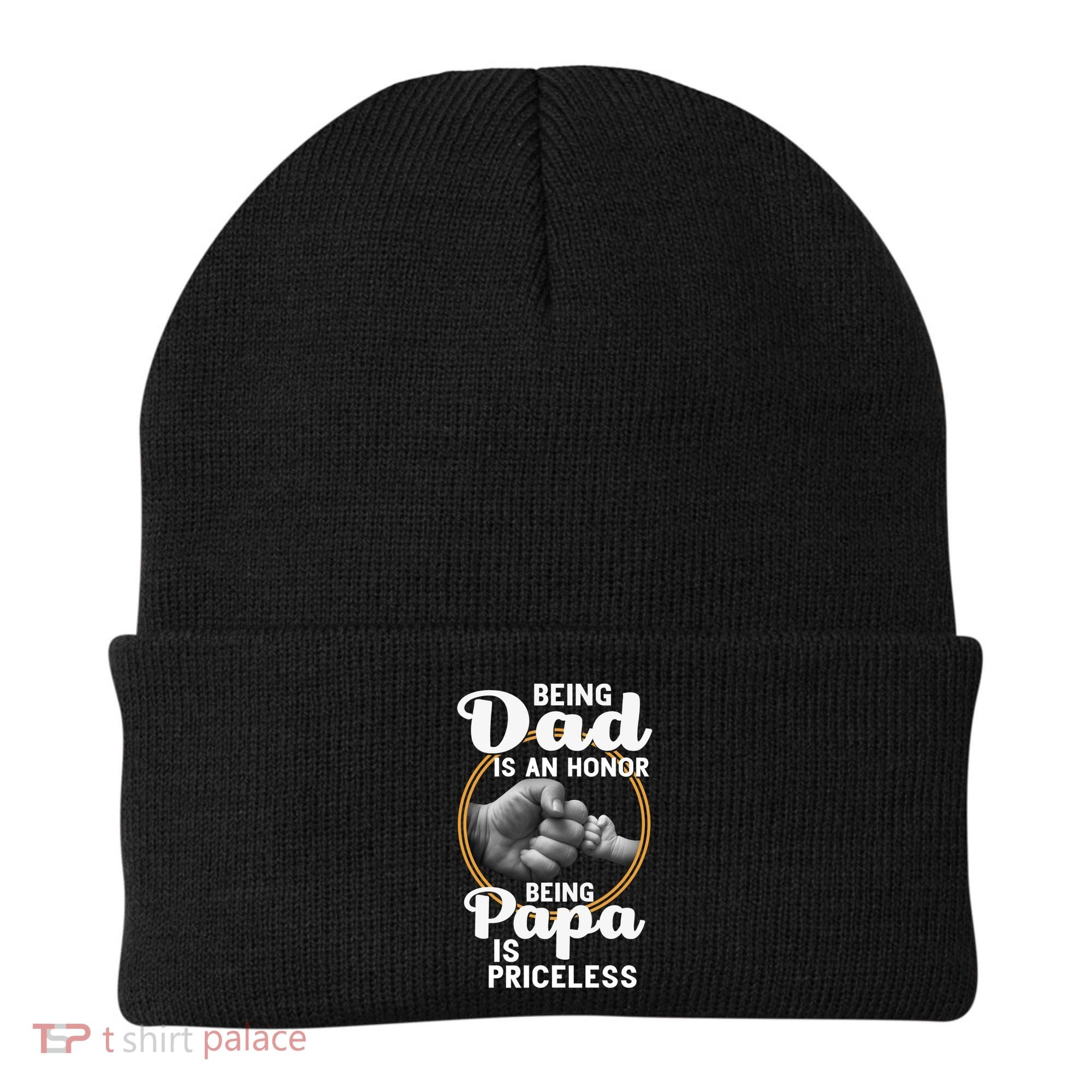 Funny Dad Cute Gift Being Dad Is An Honor Fathers Day Great Gift Beanie