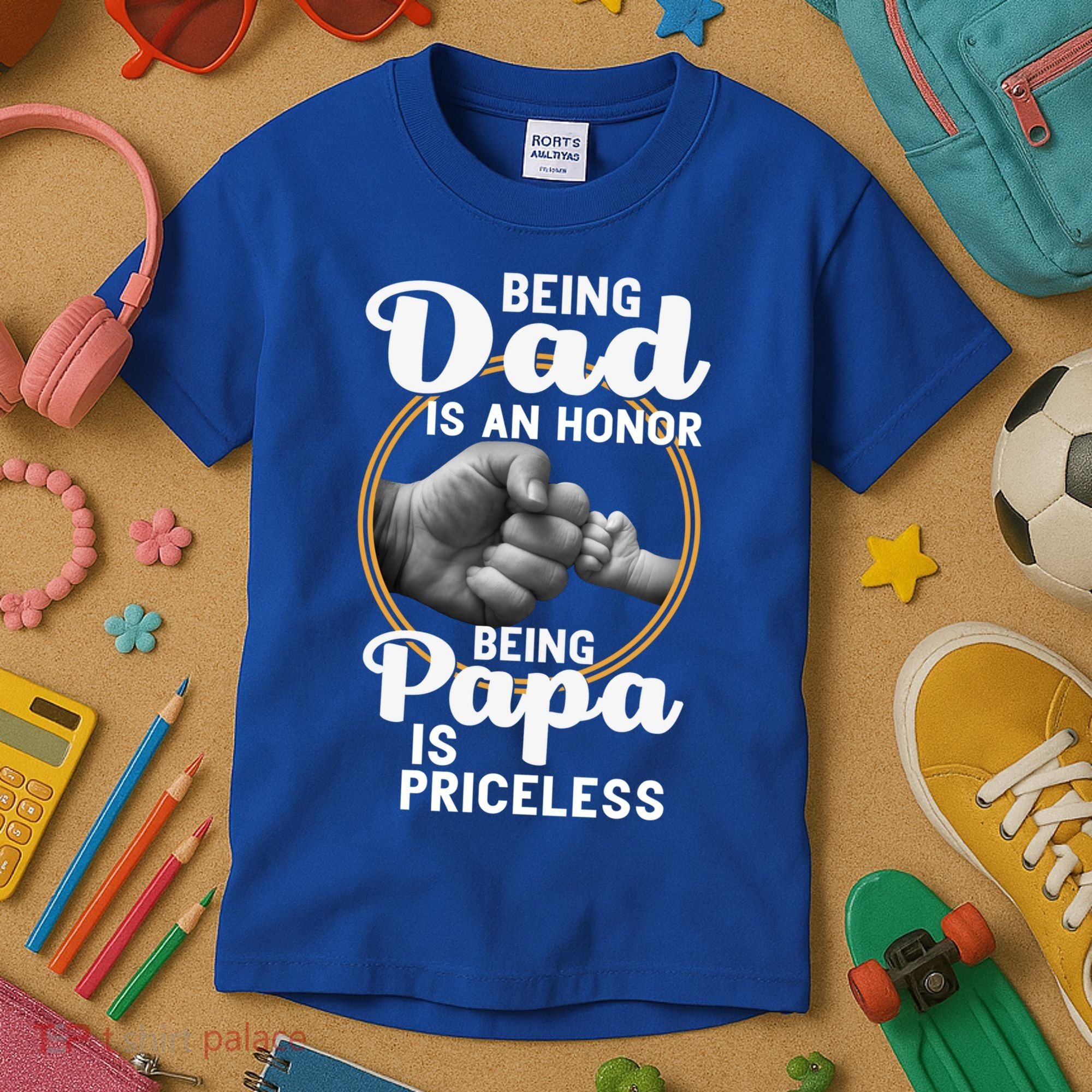 Funny Dad Cute Gift Being Dad Is An Honor Fathers Day Great Gift Kids T-Shirt