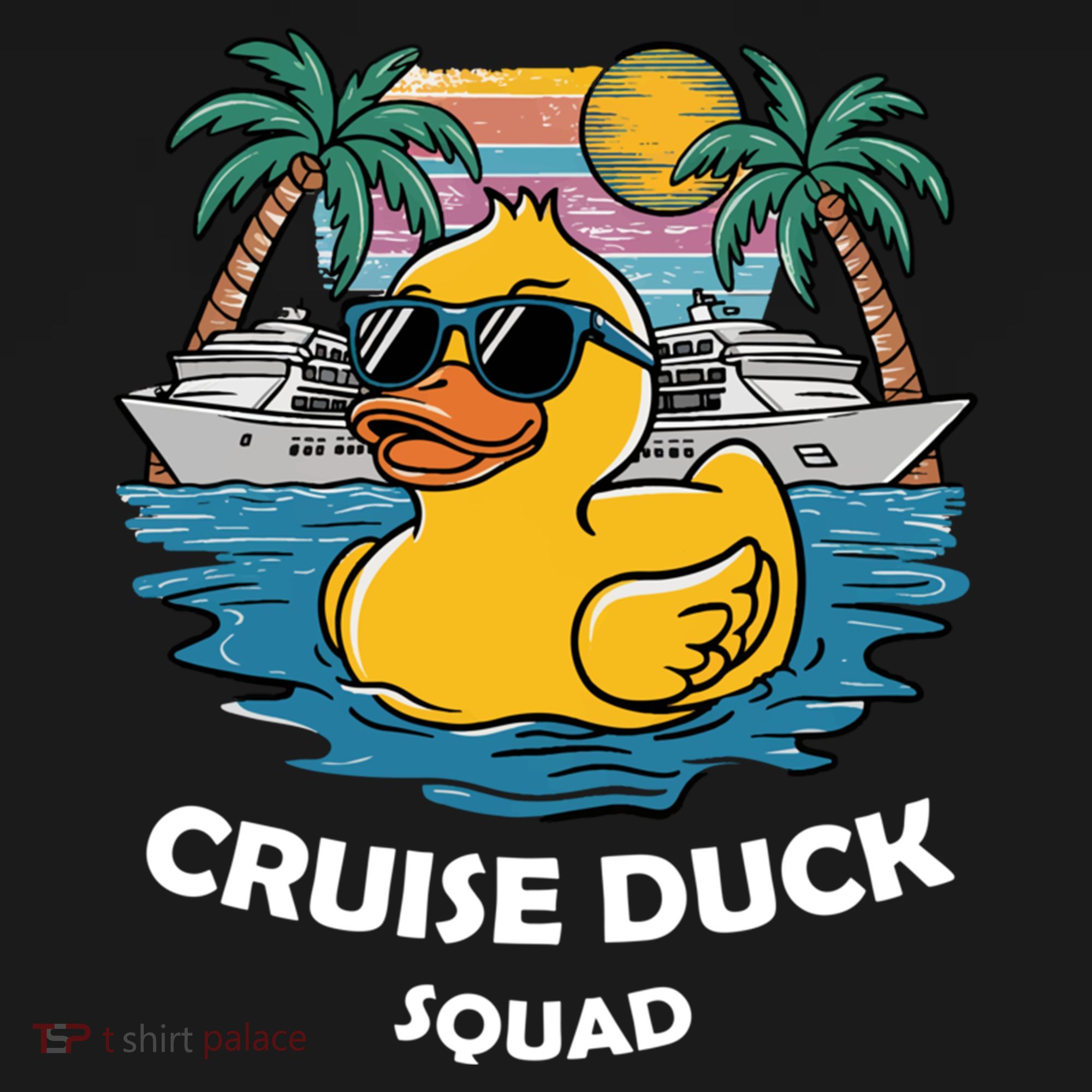 Funny Duck Cruise Rubber Duck Squad Vacation Cruise Ship Gift Bucket Hat