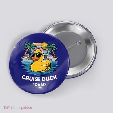 Funny Duck Cruise Rubber Duck Squad Vacation Cruise Ship Gift Button