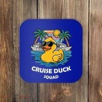 Funny Duck Cruise Rubber Duck Squad Vacation Cruise Ship Gift Coaster thumb 0