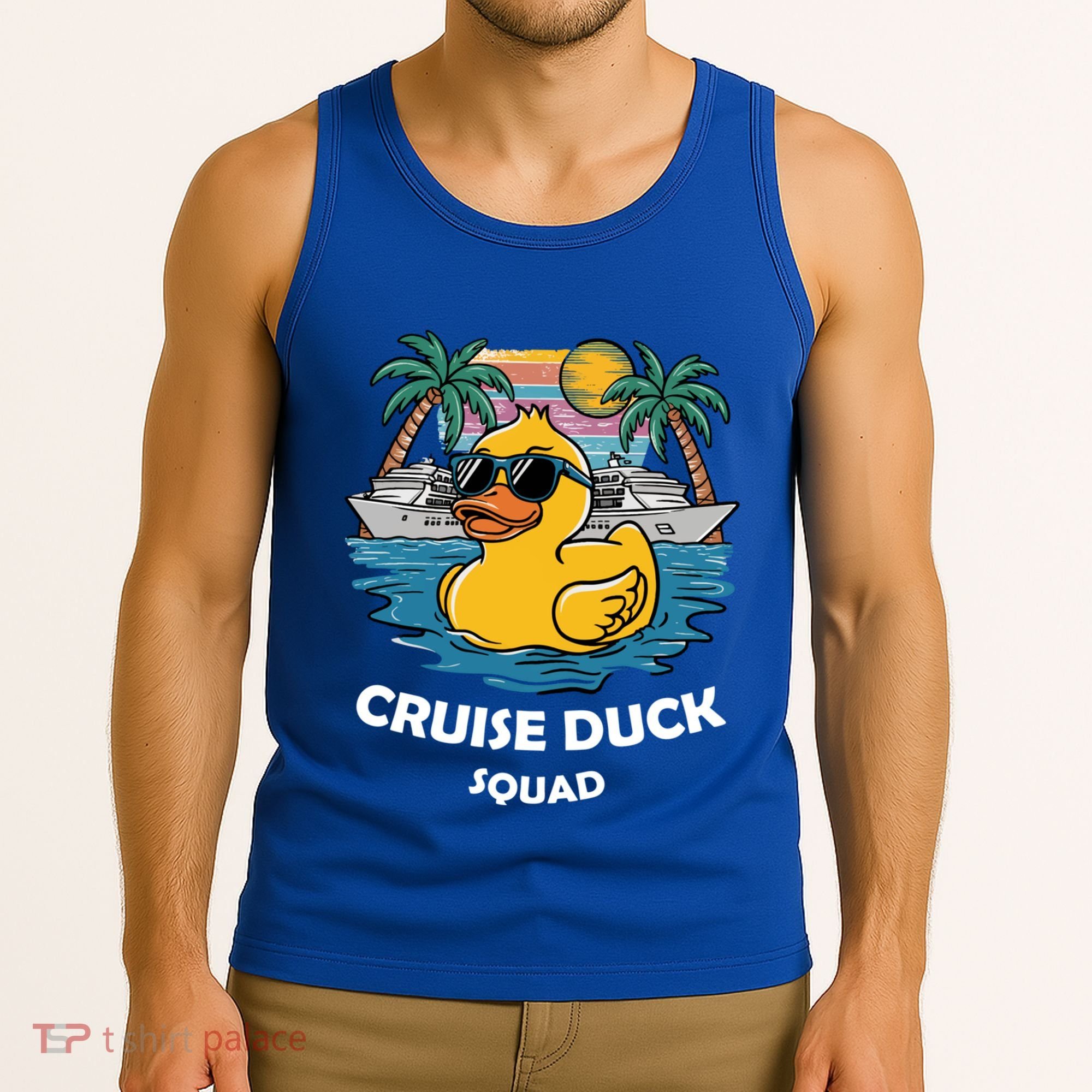 Funny Duck Cruise Rubber Duck Squad Vacation Cruise Ship Gift Tank Top
