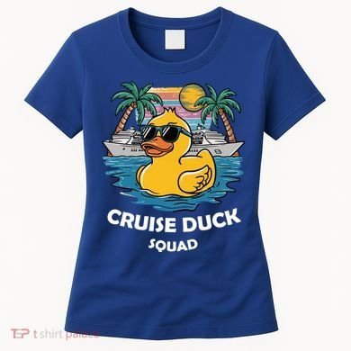Funny Duck Cruise Rubber Duck Squad Vacation Cruise Ship Gift Women's T-Shirt