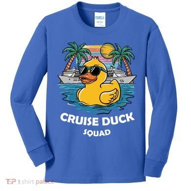 Funny Duck Cruise Rubber Duck Squad Vacation Cruise Ship Gift Kids Long Sleeve Shirt