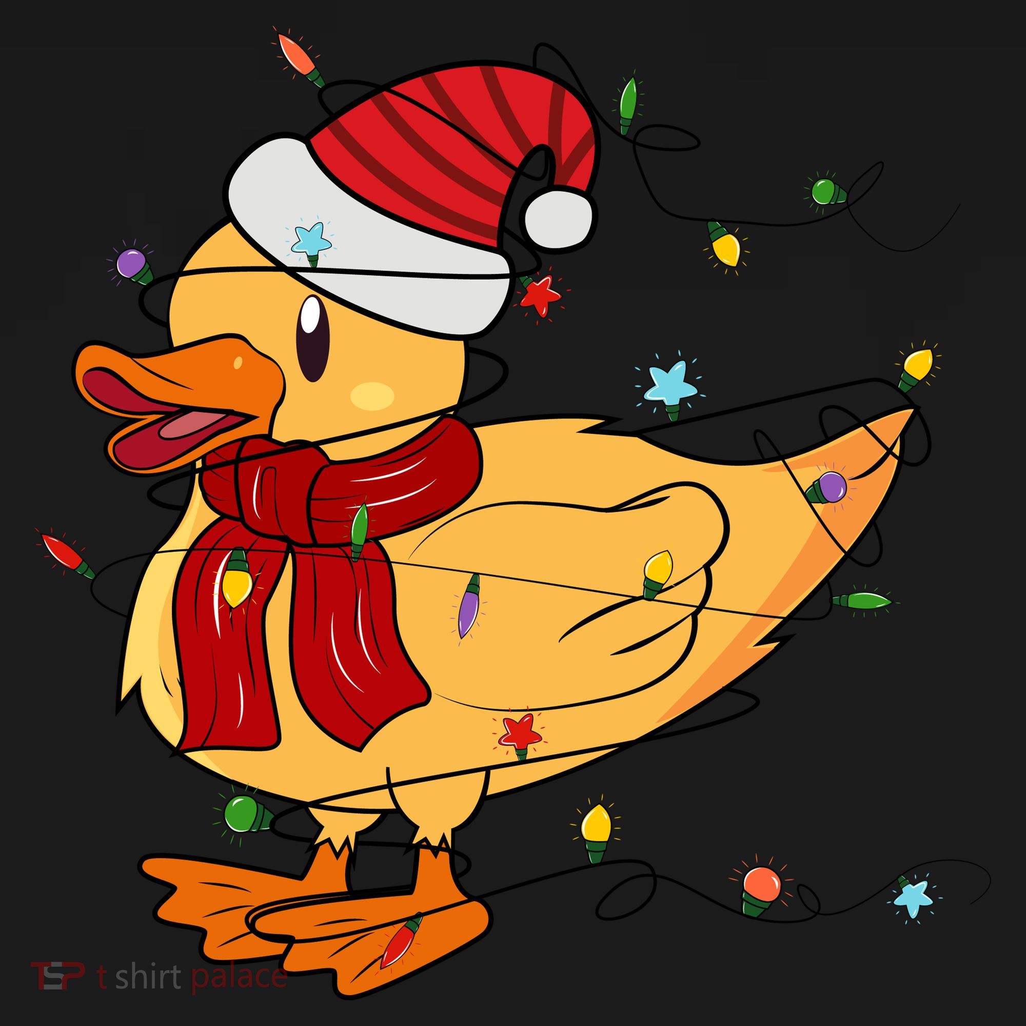 Funny Duck Christmas Lights Gift Santa Hat Xmas Holiday Gift Tank Top