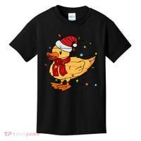 Funny Duck Christmas Lights Gift Santa Hat Xmas Holiday Gift Kids T-Shirt thumb 0