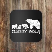 Fathers Day Daddy Bear With 3 Three Cubs Dad Father Papa Coaster thumb 0