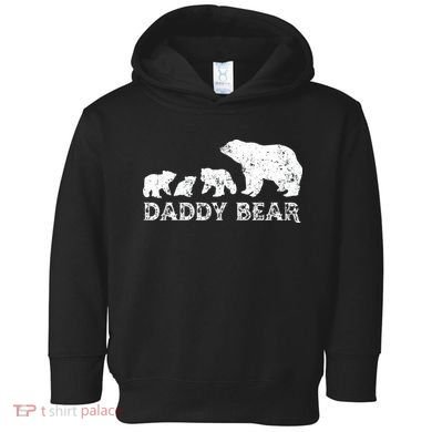 Fathers Day Daddy Bear With 3 Three Cubs Dad Father Papa Toddler Hoodie