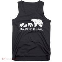 Fathers Day Daddy Bear With 3 Three Cubs Dad Father Papa Tank Top thumb 0