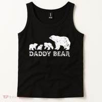 Fathers Day Daddy Bear With 3 Three Cubs Dad Father Papa Tank Top thumb 2