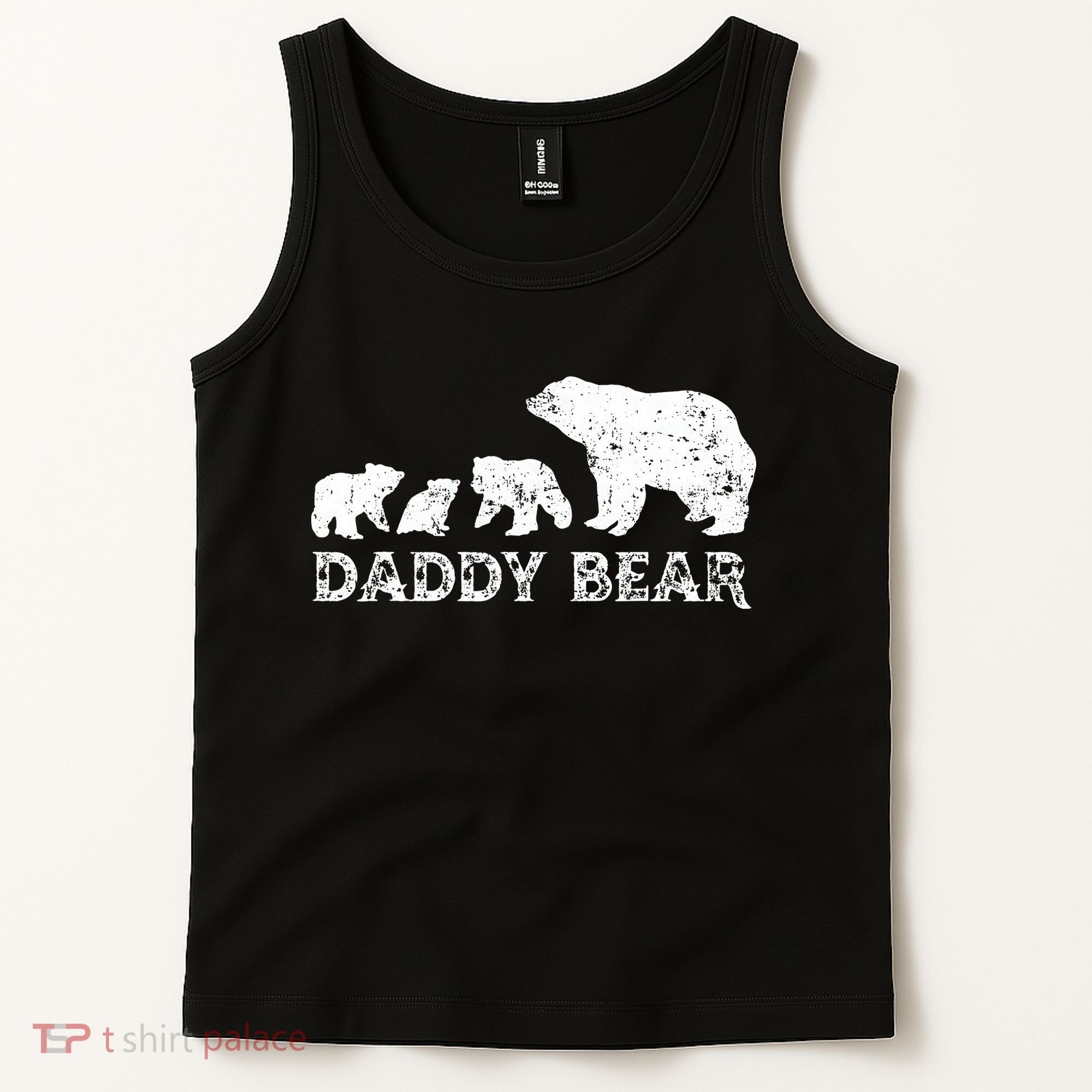 Fathers Day Daddy Bear With 3 Three Cubs Dad Father Papa Tank Top