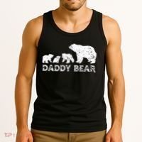 Fathers Day Daddy Bear With 3 Three Cubs Dad Father Papa Tank Top thumb 3