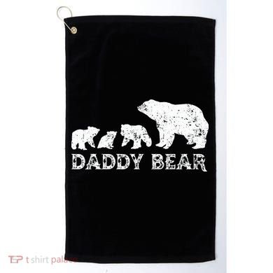 Fathers Day Daddy Bear With 3 Three Cubs Dad Father Papa Golf Towel