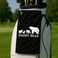 Fathers Day Daddy Bear With 3 Three Cubs Dad Father Papa Golf Towel thumb 2