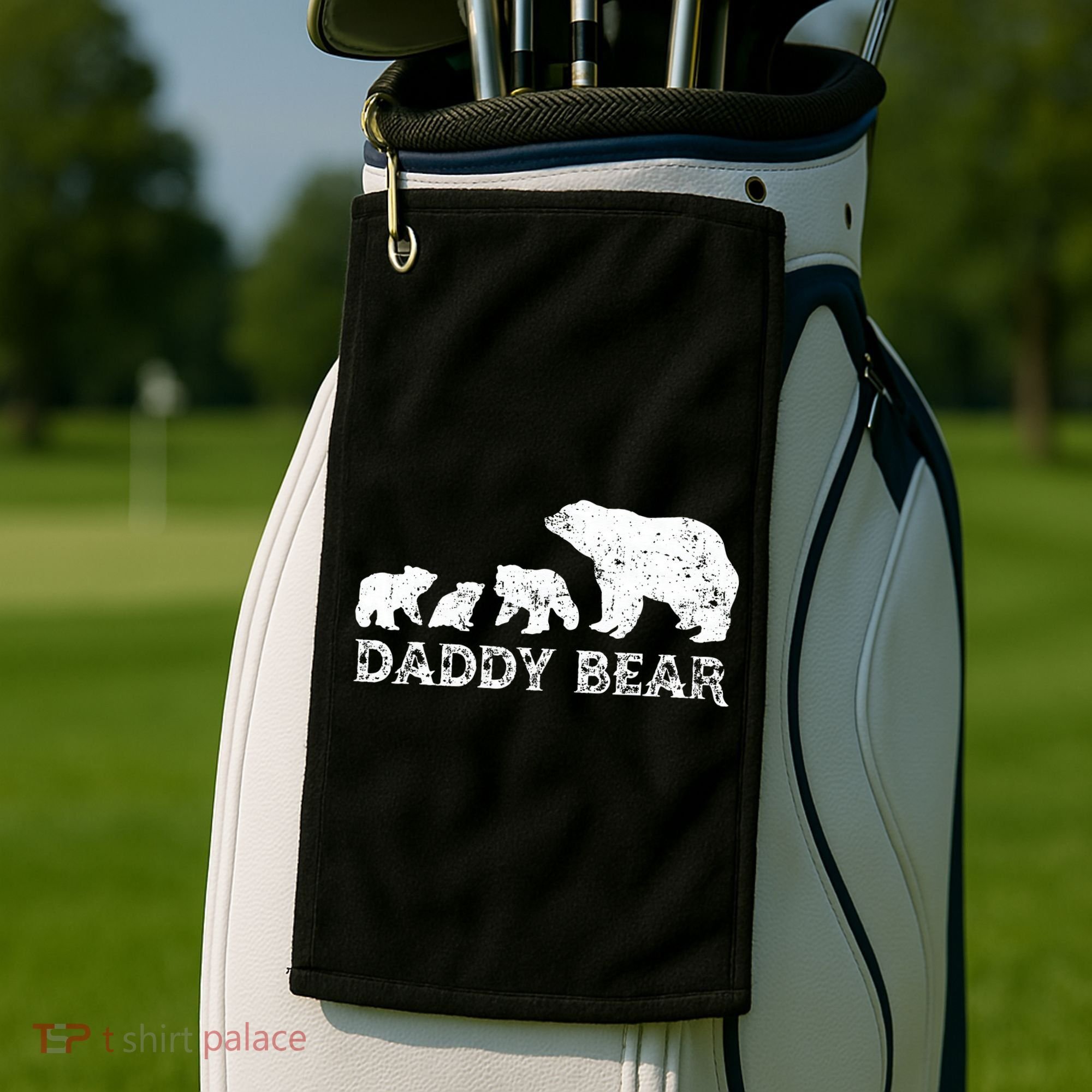 Fathers Day Daddy Bear With 3 Three Cubs Dad Father Papa Golf Towel