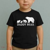 Fathers Day Daddy Bear With 3 Three Cubs Dad Father Papa Toddler T-Shirt thumb 2