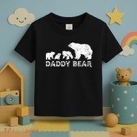Fathers Day Daddy Bear With 3 Three Cubs Dad Father Papa Toddler T-Shirt thumb 3