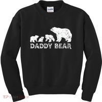 Fathers Day Daddy Bear With 3 Three Cubs Dad Father Papa Kids Sweatshirt thumb 0