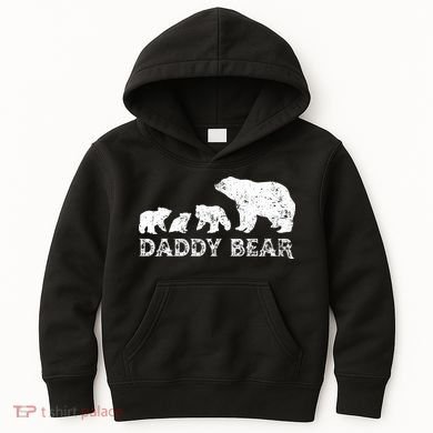 Fathers Day Daddy Bear With 3 Three Cubs Dad Father Papa Kids Hoodie