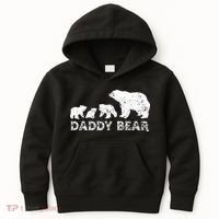 Fathers Day Daddy Bear With 3 Three Cubs Dad Father Papa Kids Hoodie thumb 0
