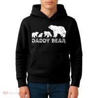Fathers Day Daddy Bear With 3 Three Cubs Dad Father Papa Kids Hoodie thumb 4