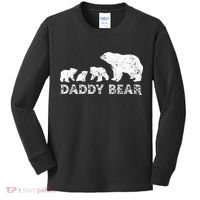 Fathers Day Daddy Bear With 3 Three Cubs Dad Father Papa Kids Long Sleeve Shirt thumb 0