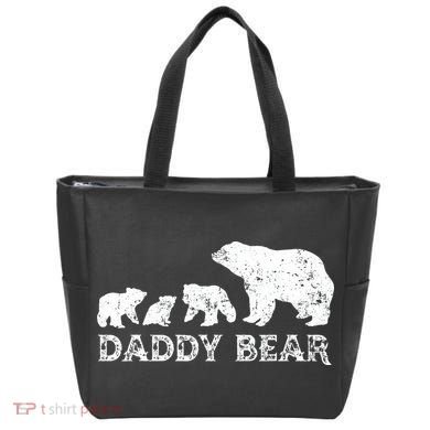 Fathers Day Daddy Bear With 3 Three Cubs Dad Father Papa Bag