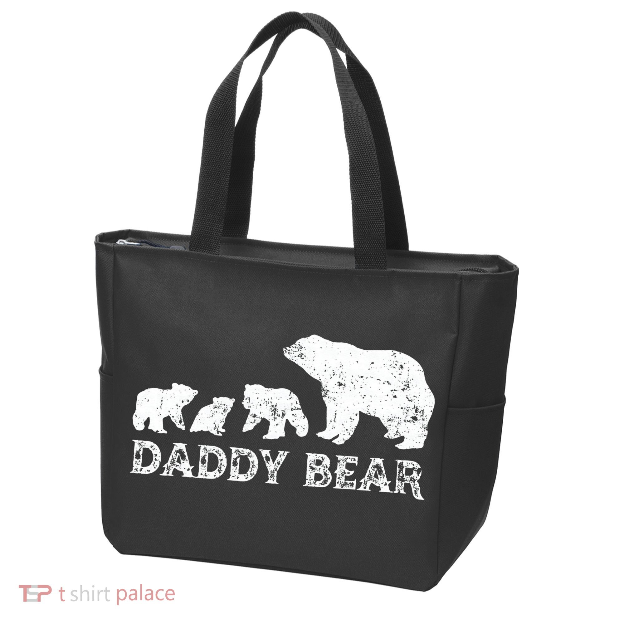 Fathers Day Daddy Bear With 3 Three Cubs Dad Father Papa Tote Bag