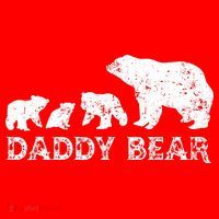 Fathers Day Daddy Bear With 3 Three Cubs Dad Father Papa Santa Hat thumb 1