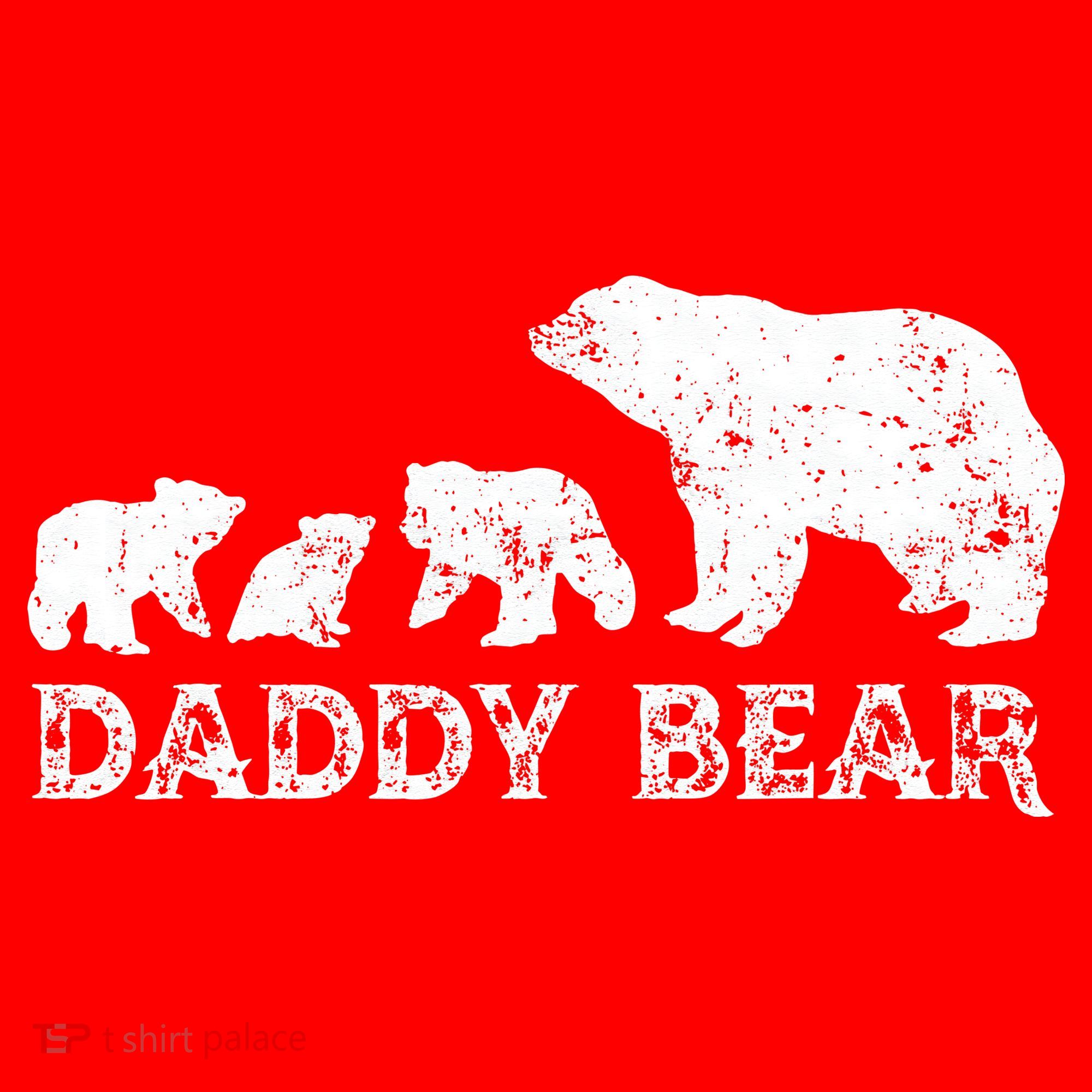 Fathers Day Daddy Bear With 3 Three Cubs Dad Father Papa Santa Hat