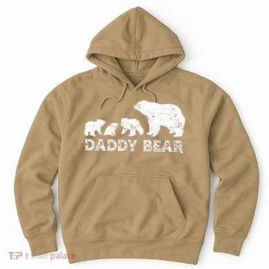 Fathers Day Daddy Bear With 3 Three Cubs Dad Father Papa Hoodie