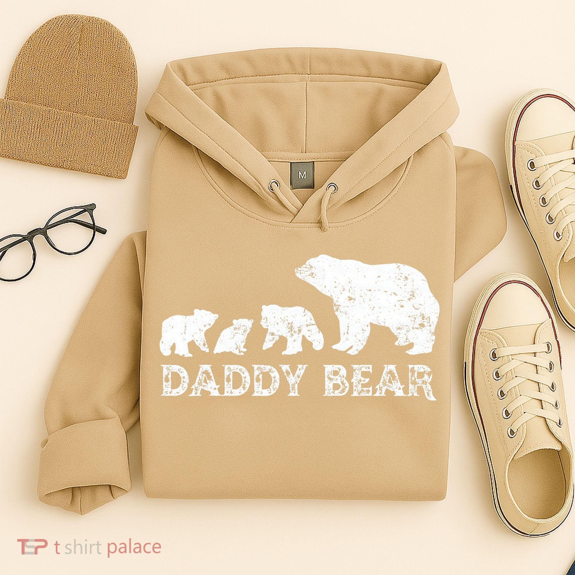 Fathers Day Daddy Bear With 3 Three Cubs Dad Father Papa Hoodie