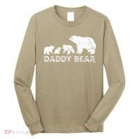 Fathers Day Daddy Bear With 3 Three Cubs Dad Father Papa Long Sleeve Shirt thumb 0