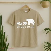 Fathers Day Daddy Bear With 3 Three Cubs Dad Father Papa T-Shirt thumb 2