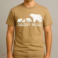 Fathers Day Daddy Bear With 3 Three Cubs Dad Father Papa T-Shirt thumb 3