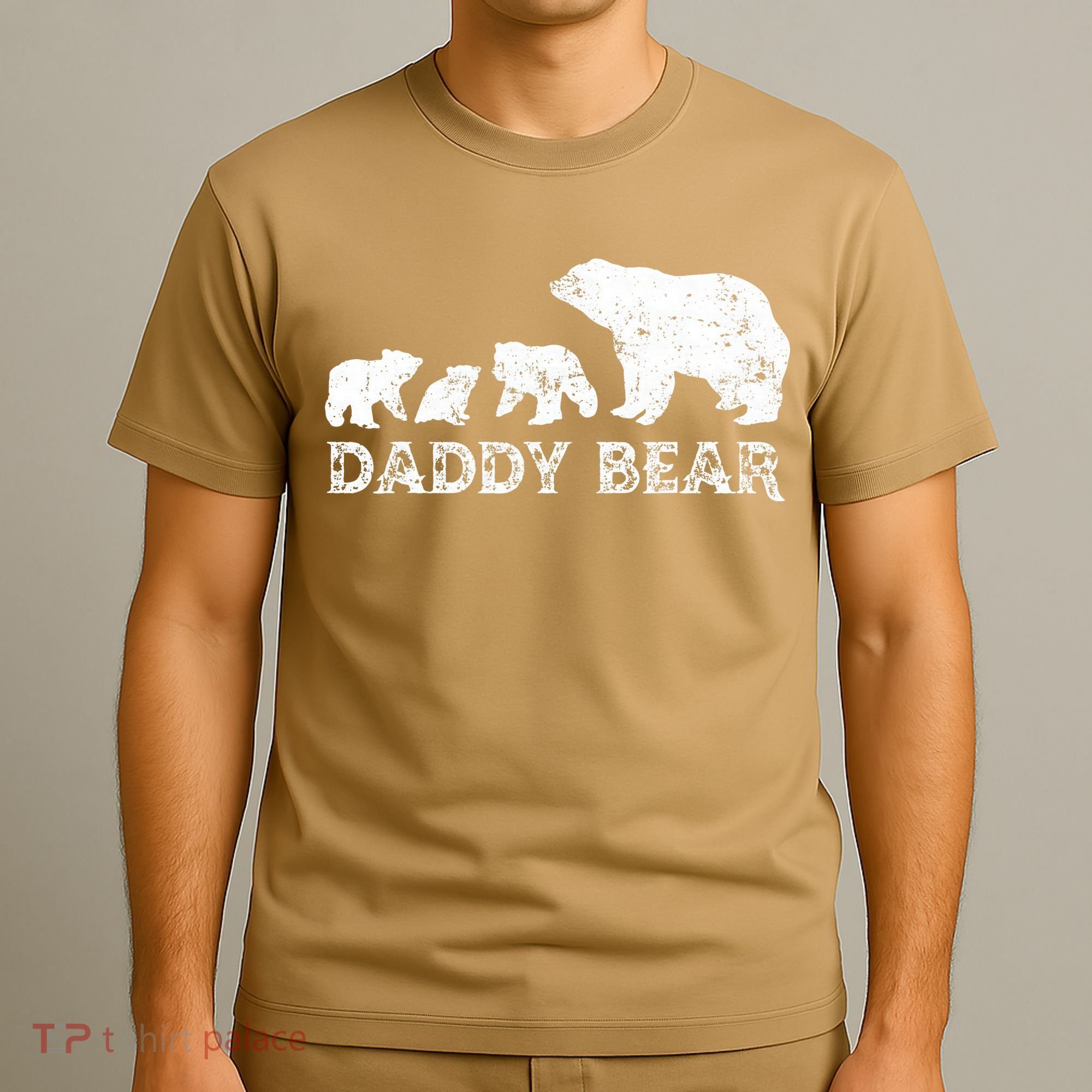 Fathers Day Daddy Bear With 3 Three Cubs Dad Father Papa T-Shirt