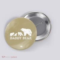 Fathers Day Daddy Bear With 3 Three Cubs Dad Father Papa Button thumb 0
