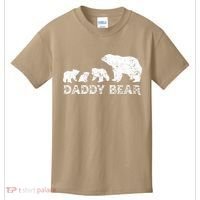 Fathers Day Daddy Bear With 3 Three Cubs Dad Father Papa Kids T-Shirt thumb 0